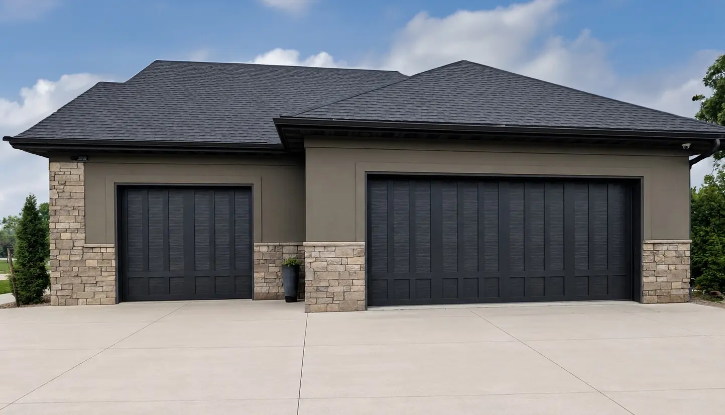 Canyon Ridge Elements garage door in Iron Ore