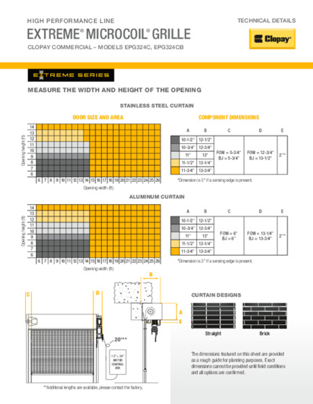 Extreme High Performance MicroCoil® Grille Technical Details Sheet