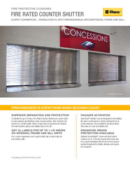 Fire-Rated Counter Door Feature Sheet