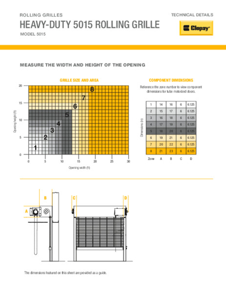 Heavy Duty 5015 Rolling Grille Technical Details