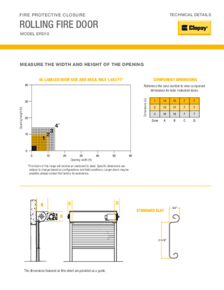 Rolling Fire Door Technical Details Sheet