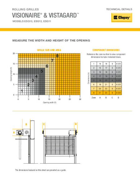 Visionaire & VistaGard Grilles Technical Details Sheet