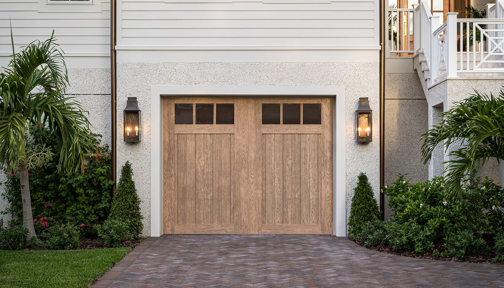 Canyon Ridge 5 layer garage door in Natural Finish