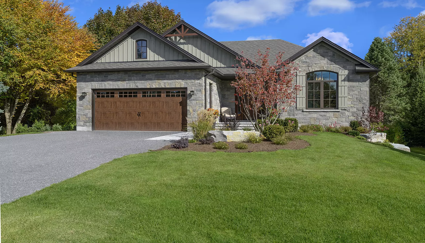 Gallery Steel Long panels with SQ24 windows in Ultra-Grain® Dark Finish